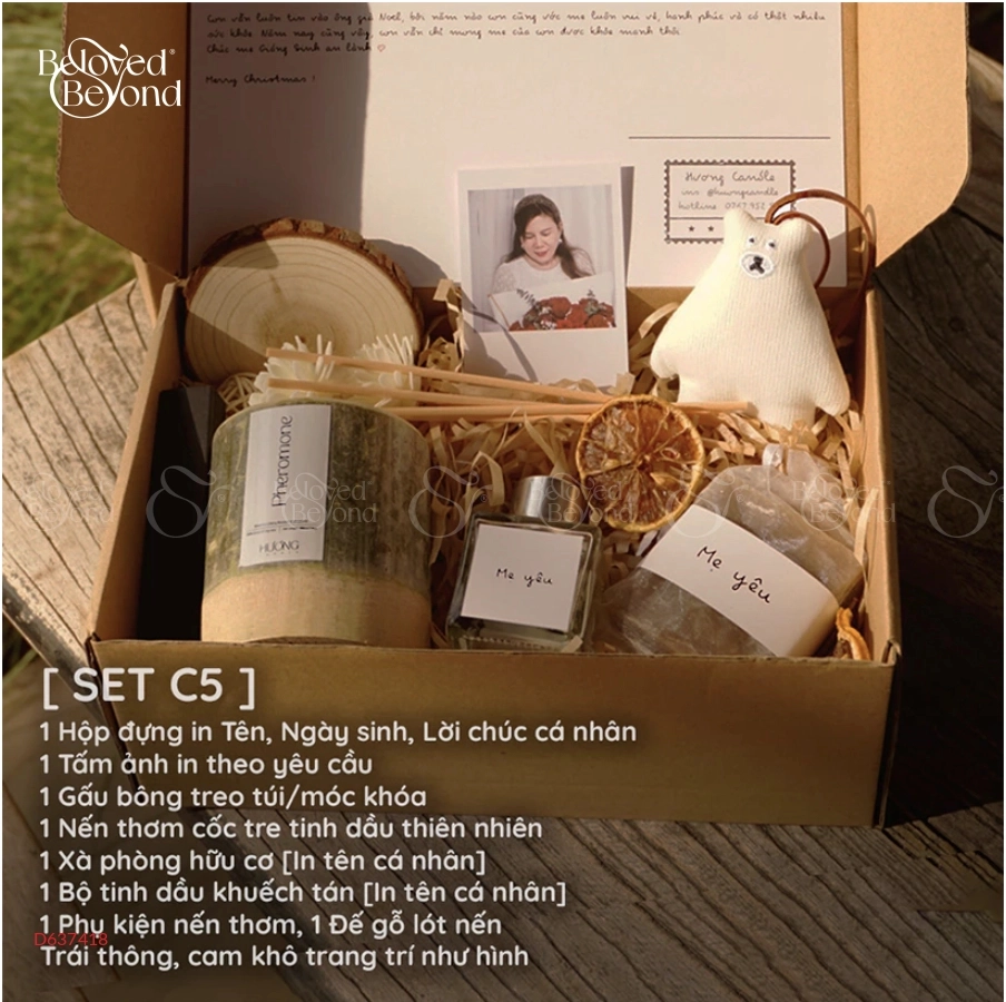 Set Quà Tặng Nến Thơm Cốc Tre Thiên Nhiên C5