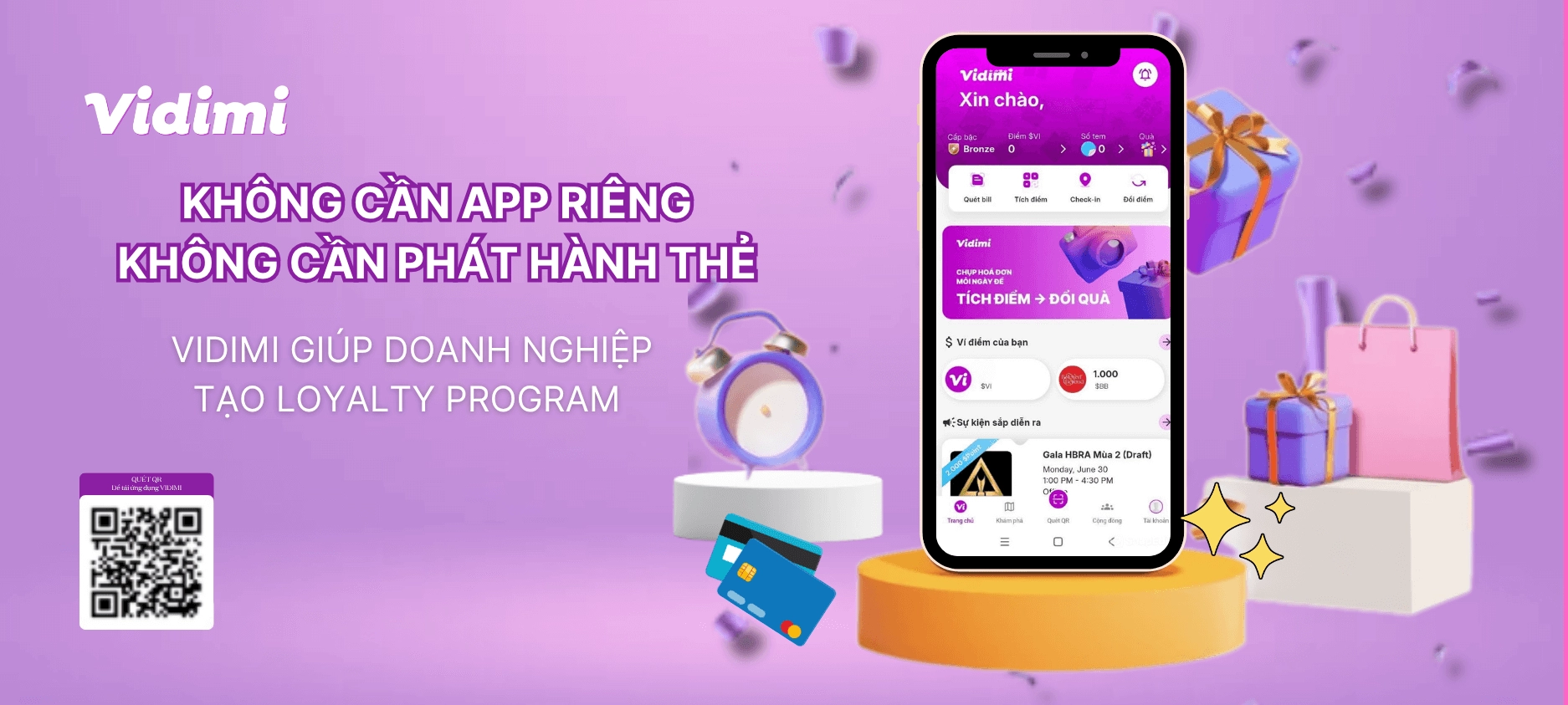 Không cần App riêng, không cần phát hành thẻ: Vidimi giúp doanh nghiệp tạo loyalty program