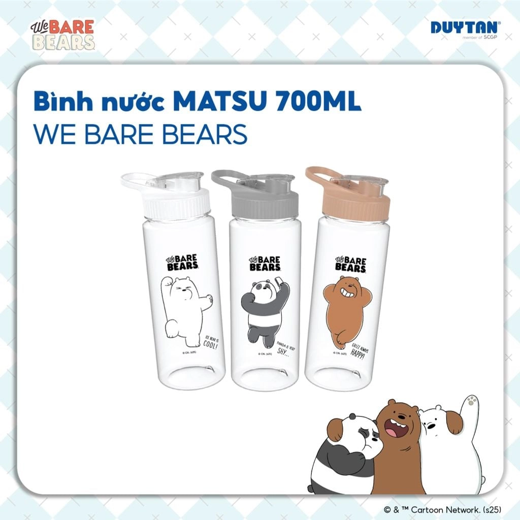  Bình nước Matsu 700ml We Bare Bears